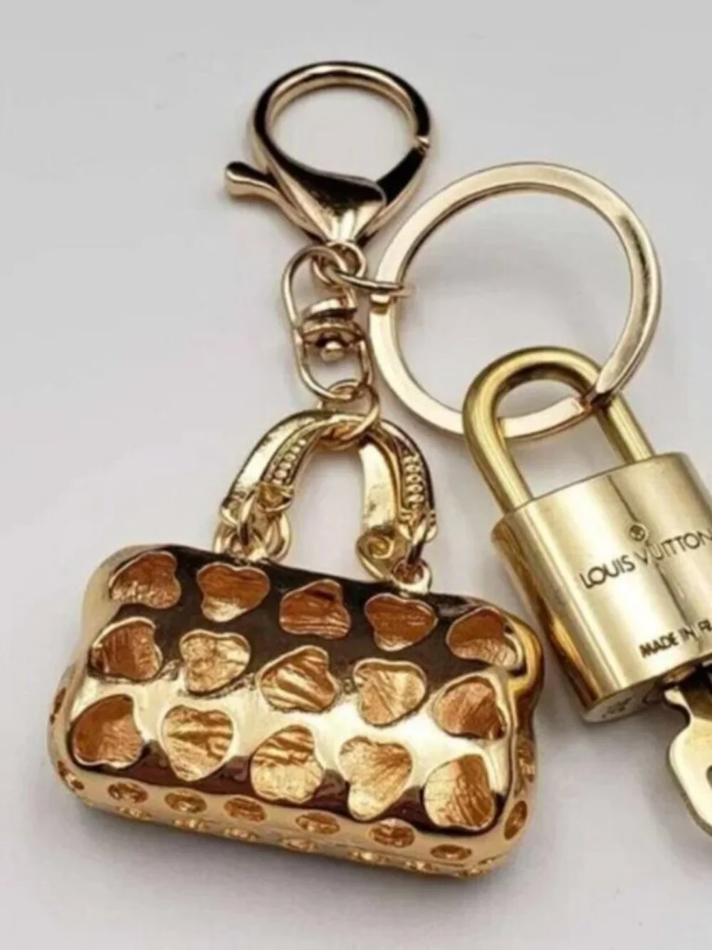 Authentic Louis Vuitton Gold Padlock 🔒 Key Set w/ Bag Charm